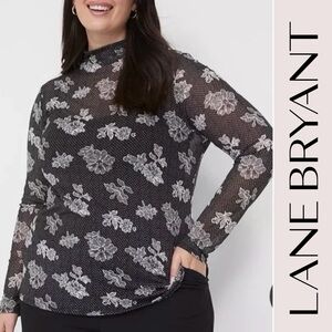 Lane Bryant Black Floral Women's Top